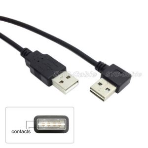 USB 2.0 A mâle à mâle Câble à Angle droit A