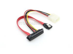 Jusqu'à l’Angle SATA 22pin à verrouillage SATA 7 broches avec câble d’alimentation LP4pin