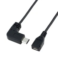 USB Type 3.1 C mâle 90 degrés droite inclinée à Micro USB 2.0 câble de données relatives aux femmes