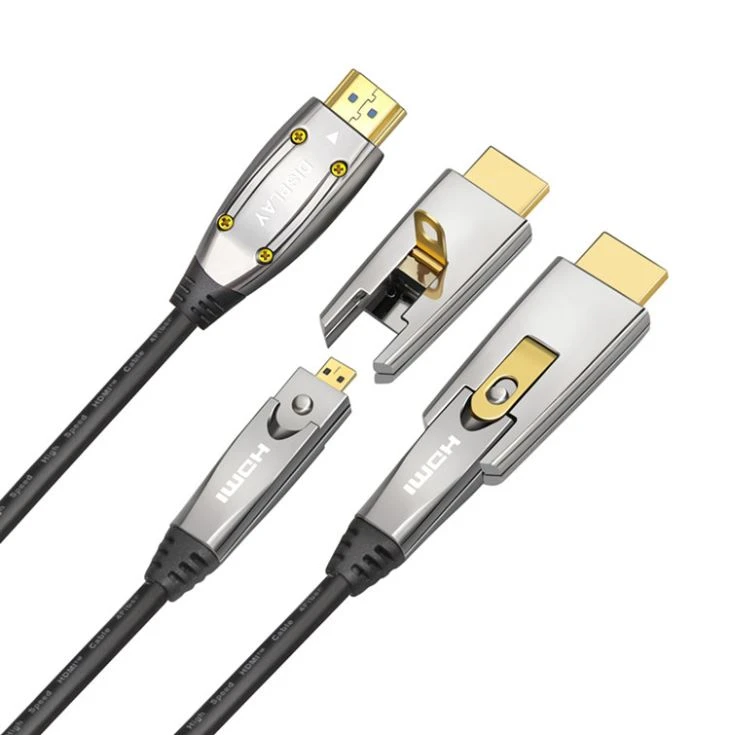 Câble HDMI à fibre optique avec double micro HDMI